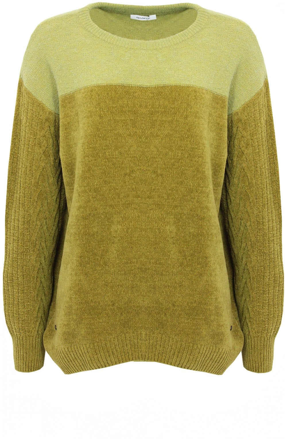 Golden Palm Contrasting Knit Jumper
