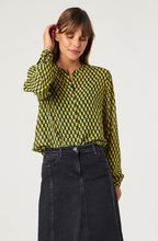 Golden Palm Graphic Button up Blouse