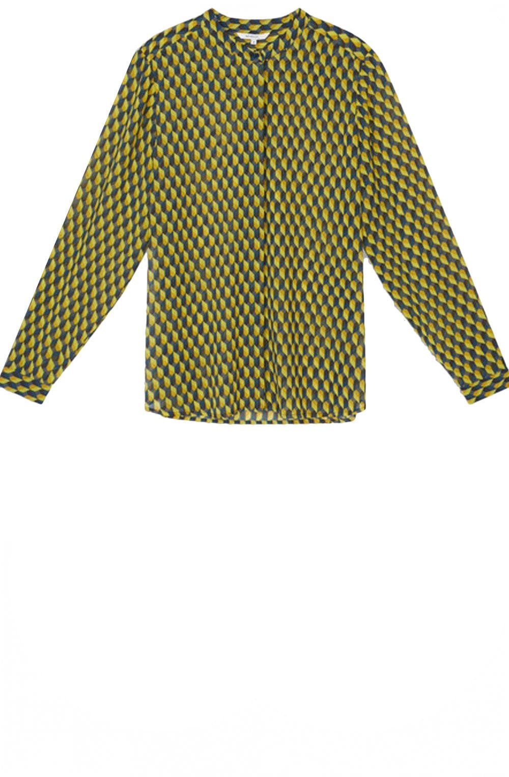 Golden Palm Graphic Button up Blouse