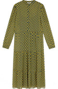 Golden Palm Graphic Print Maxi Dress