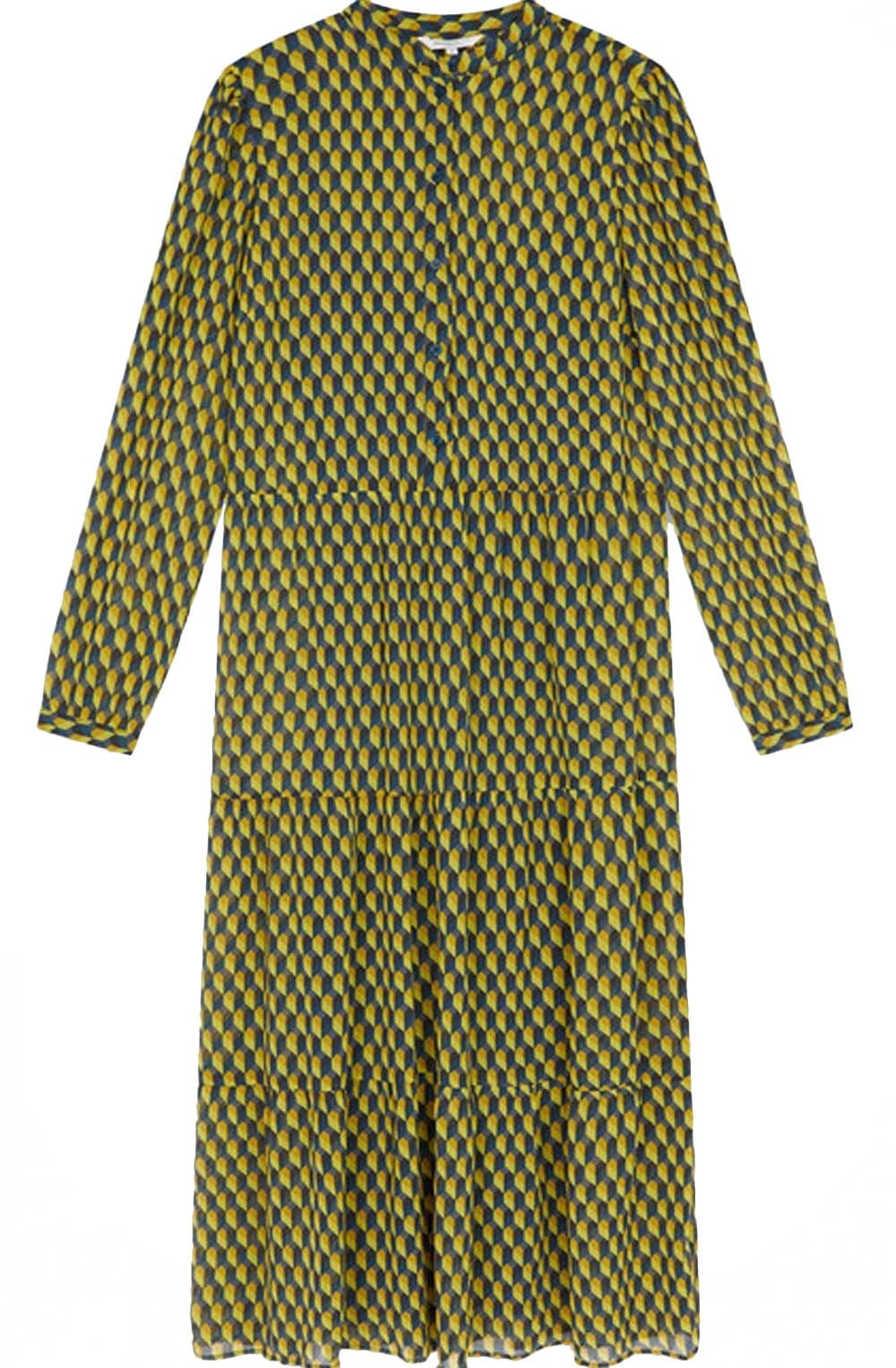 Golden Palm Graphic Print Maxi Dress