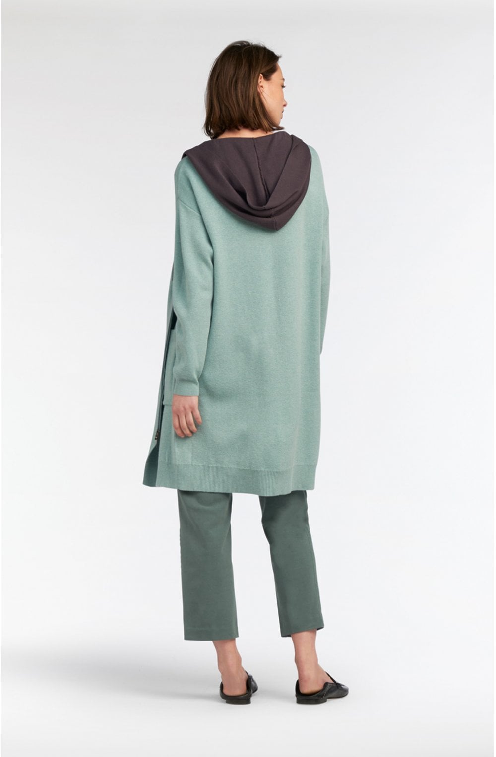 Granite Green Long Line Cardigan