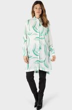 Green and Cloud Dancer Long Muslin Blouse