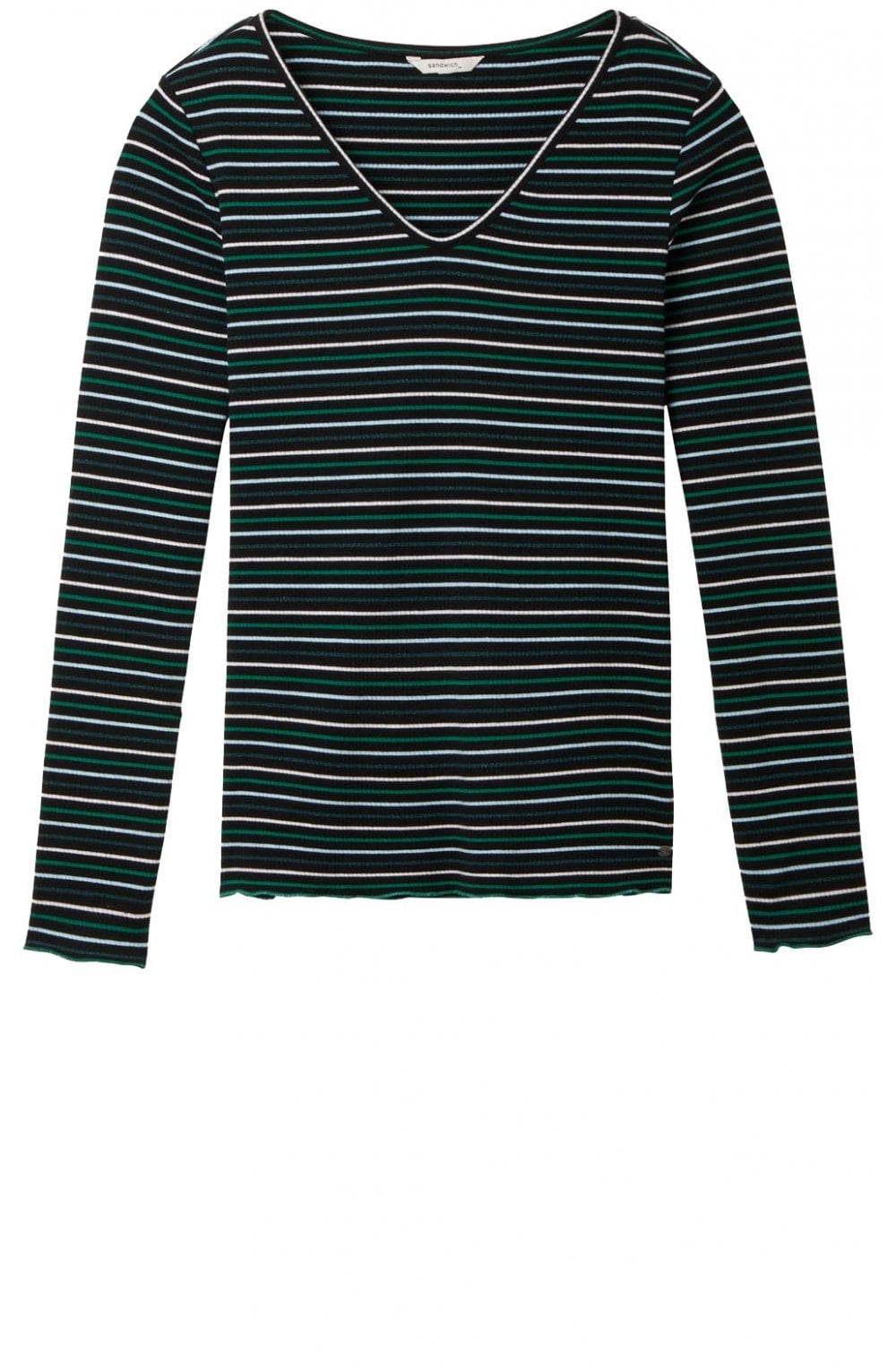 Green & Black Striped Top