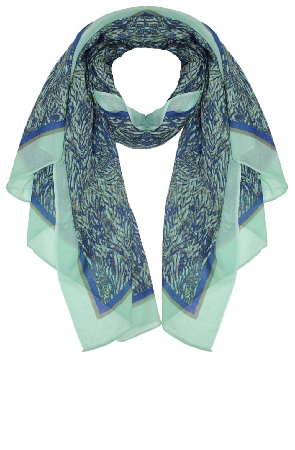 Green & Blue Patterned Scarf