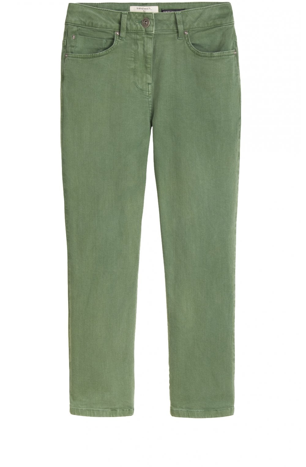 Green Cropped Jeans