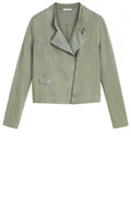 Green Jersey Biker Style Jacket
