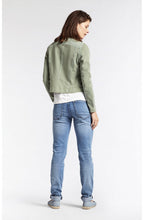 Green Jersey Biker Style Jacket