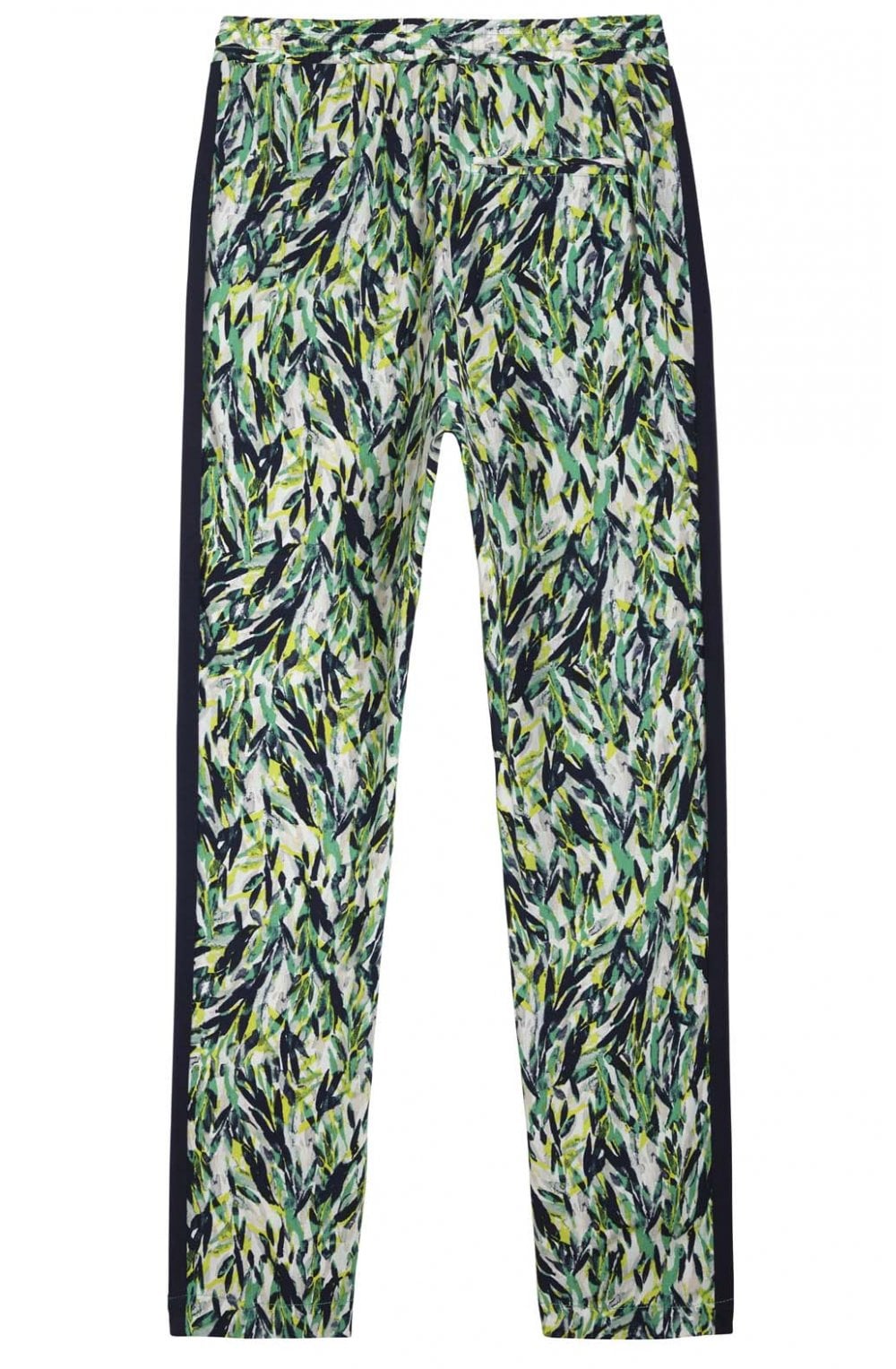 Green leaf print slim leg Trousers