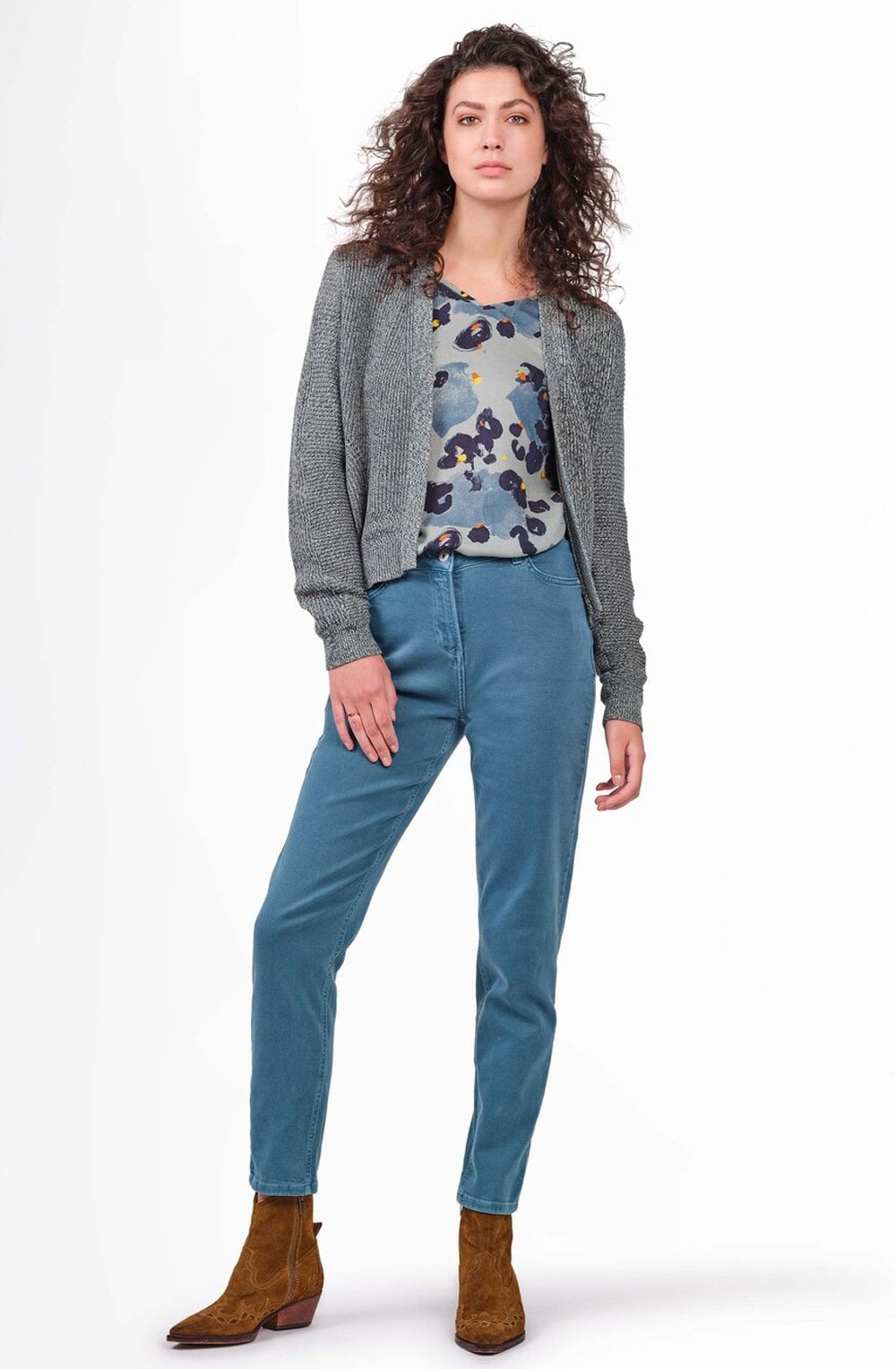 Green Open Front Cardigan