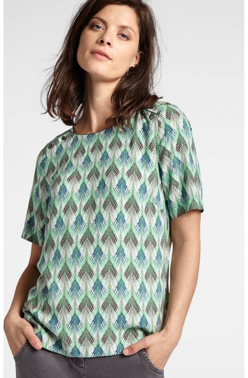 Green Patterned Blouse