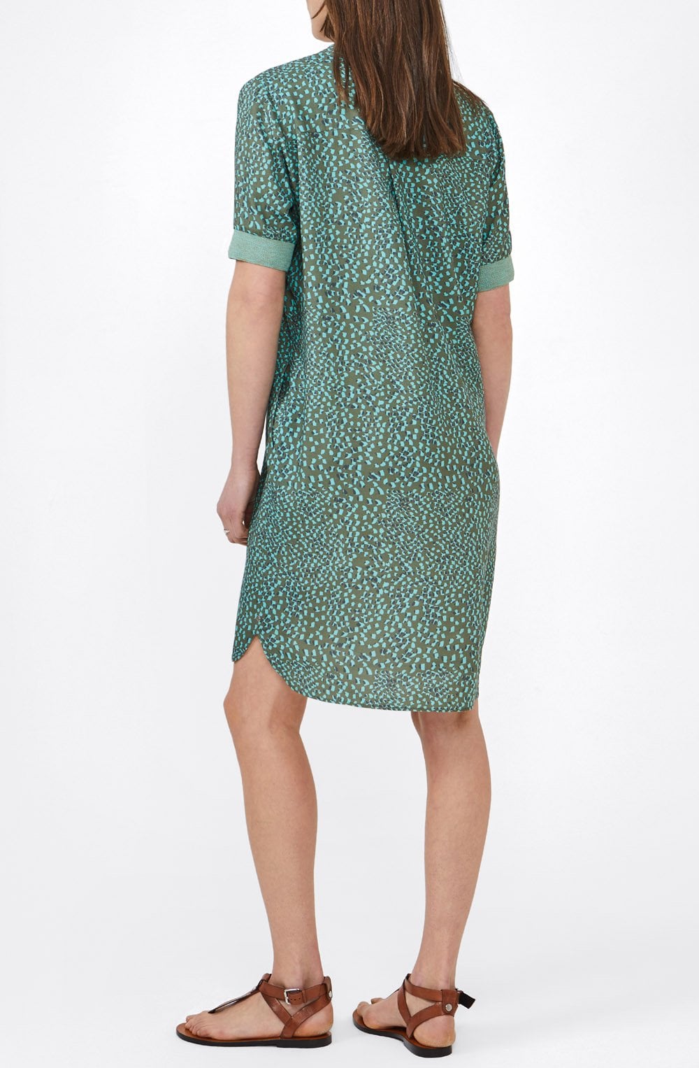 Green Patterned Shift Dress