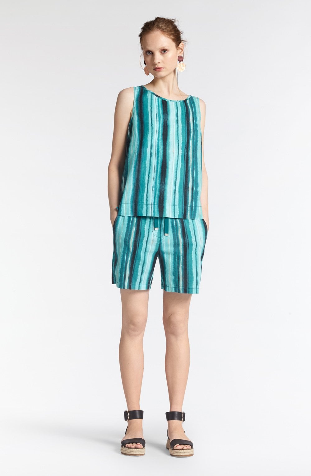 Green Striped Blouse