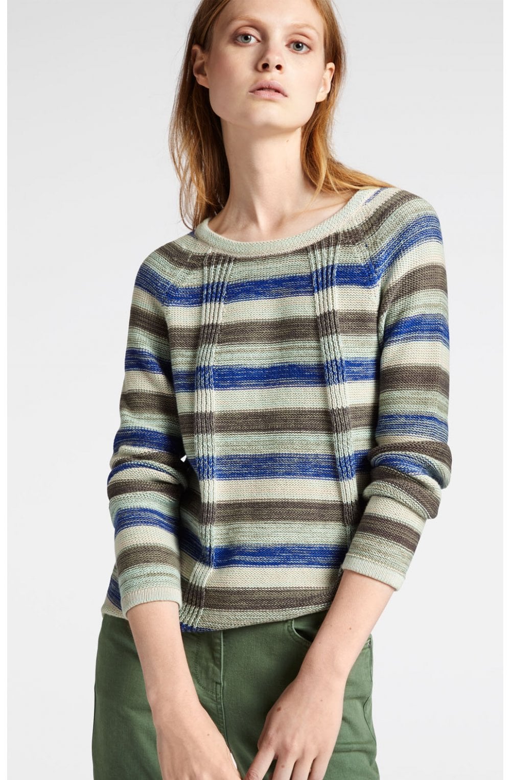 Green Striped Knit Jumper