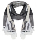 Grey Bold Print Scarf