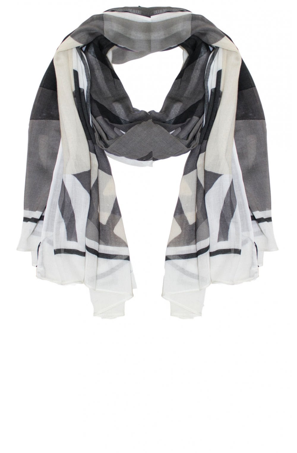 Grey Bold Print Scarf