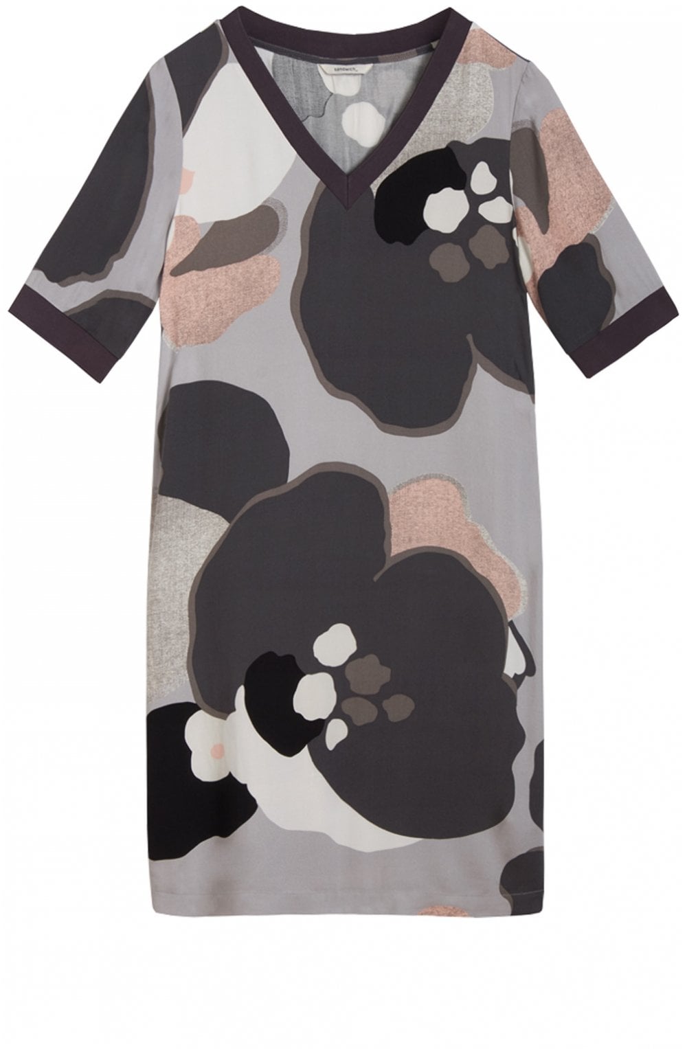 Grey Bold Print Shift Dress