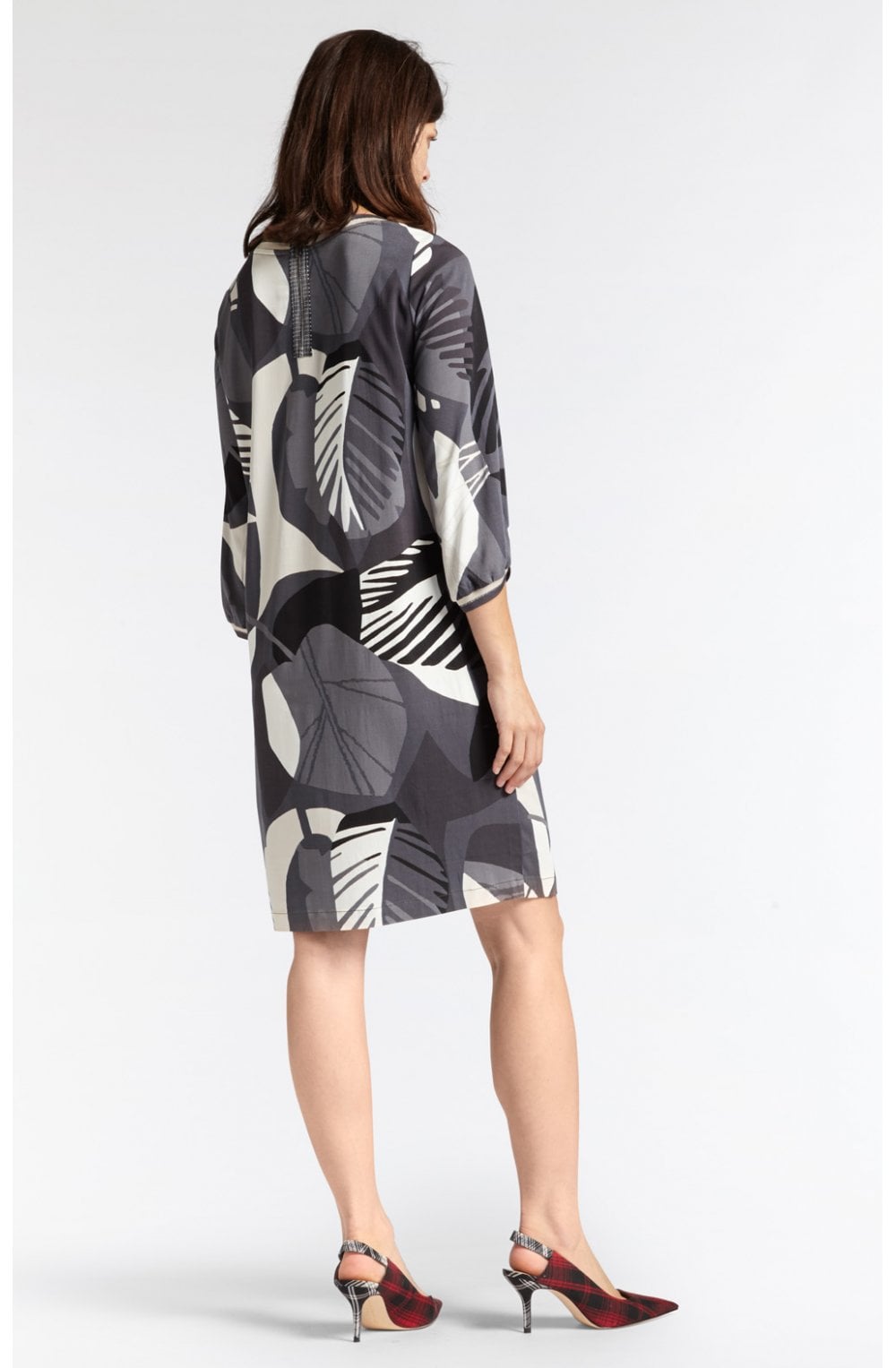 Grey Bold Print Shift Dress