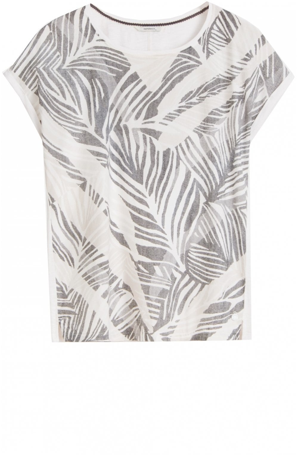 Grey Leaf Design T Shirt