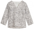 Grey Leaf Patterned Blouse