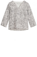 Grey Leaf Patterned Blouse