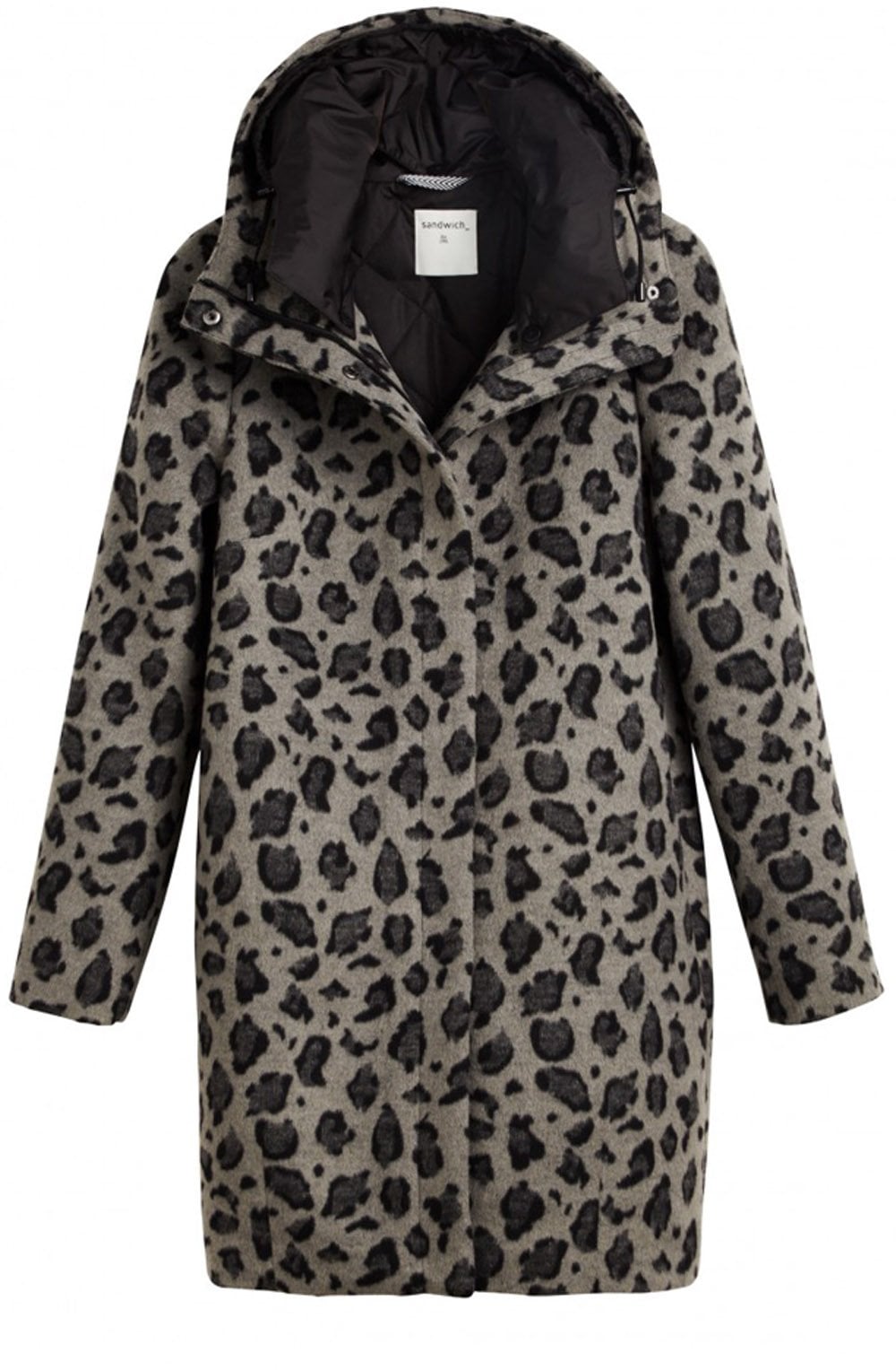Grey Leopard Print Coat