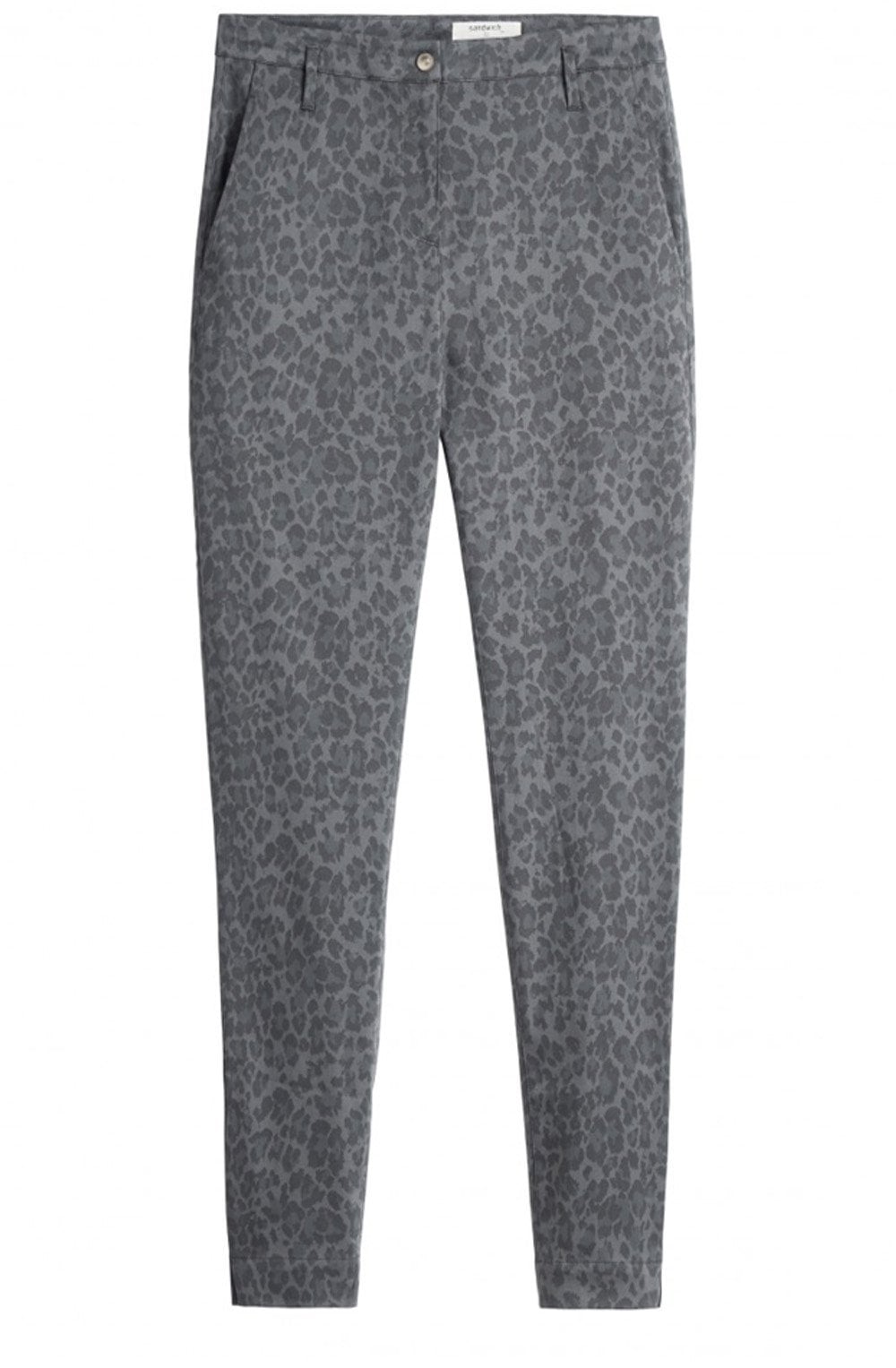 Grey Leopard Print Trousers