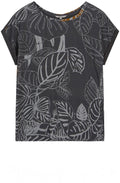 Grey Monstera Leaf Design Top