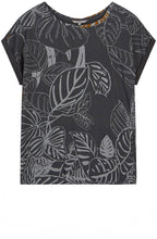 Grey Monstera Leaf Design Top