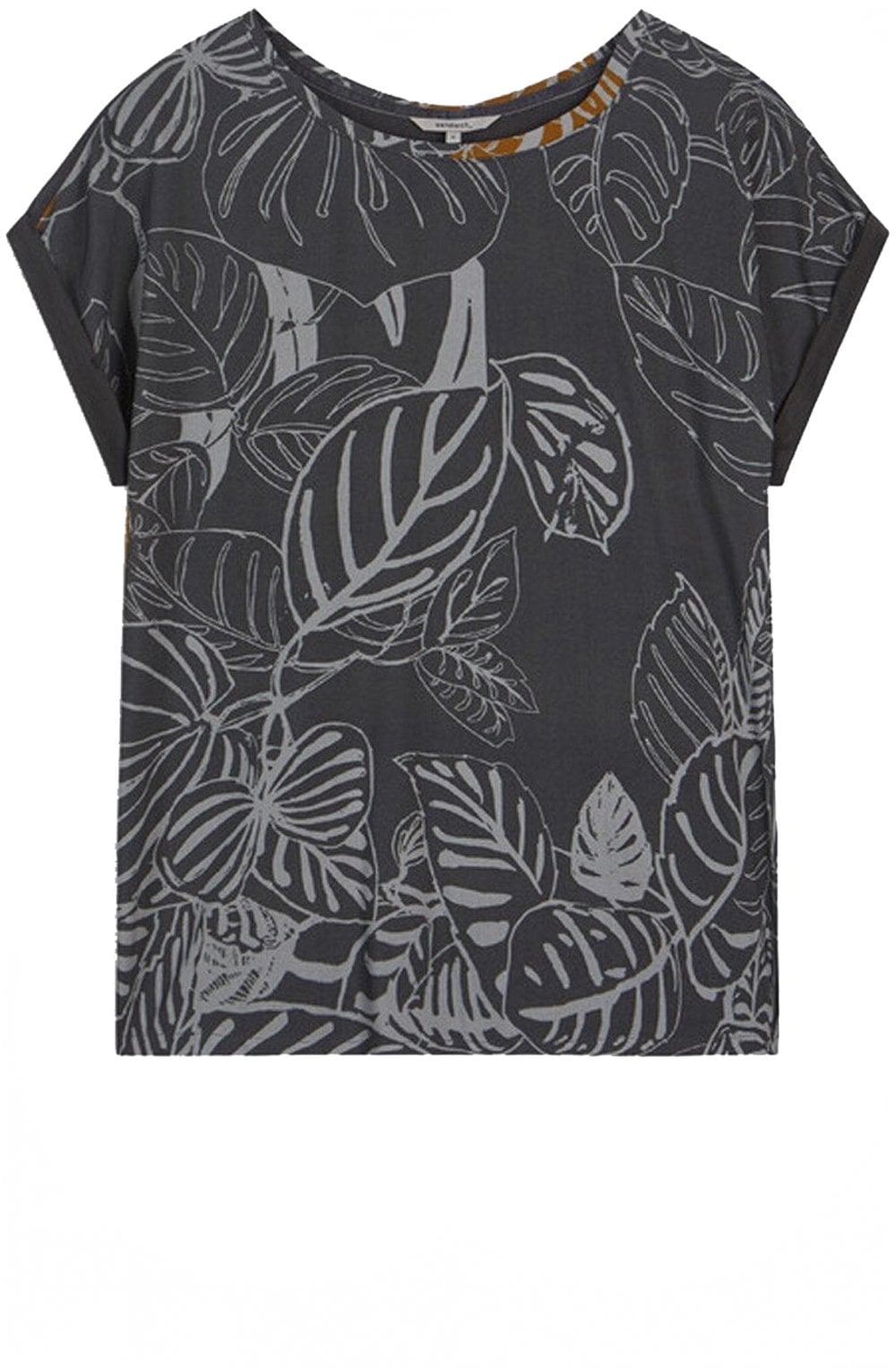 Grey Monstera Leaf Design Top