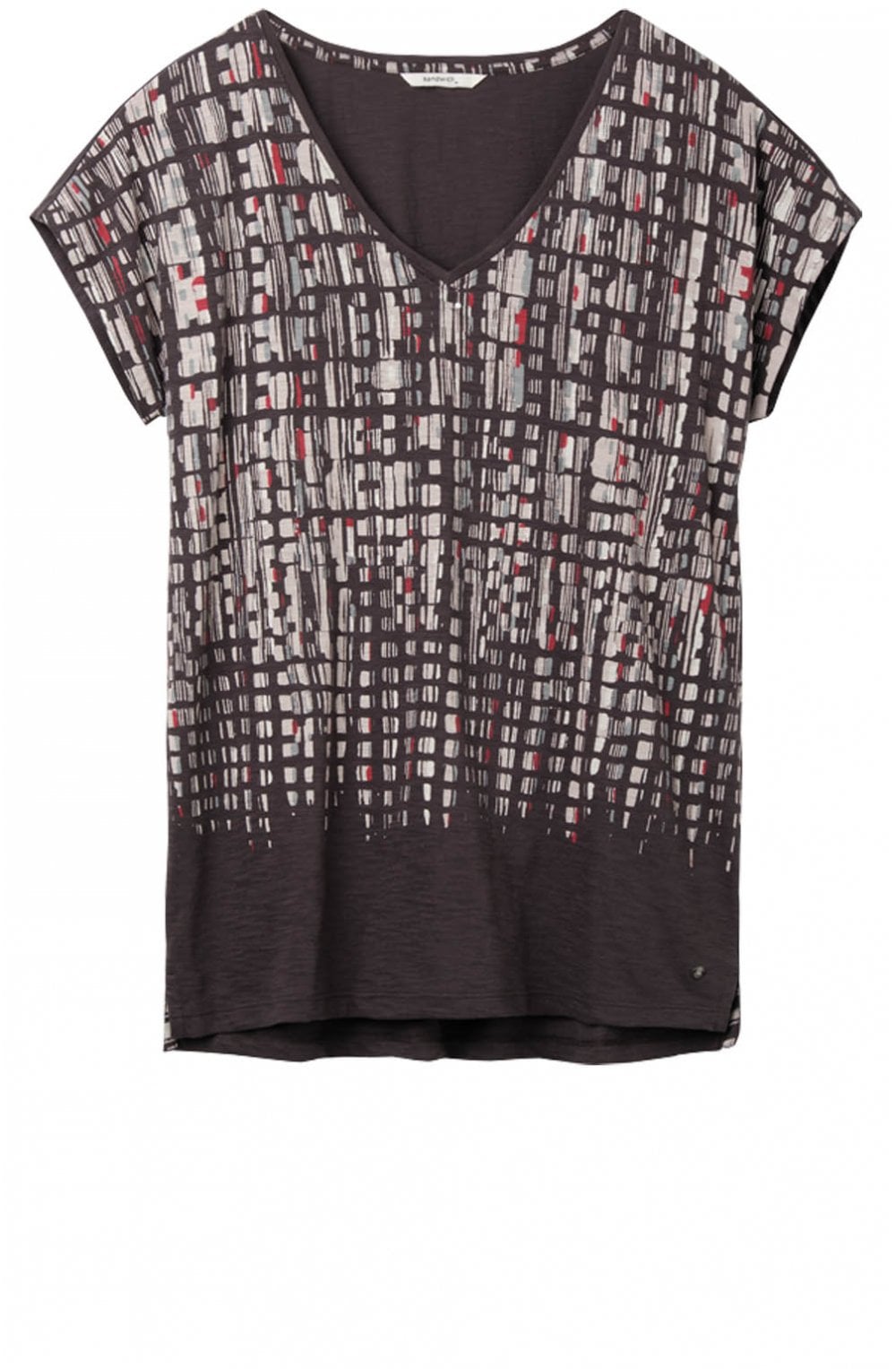 Grey Patterned Jersey T Shirt