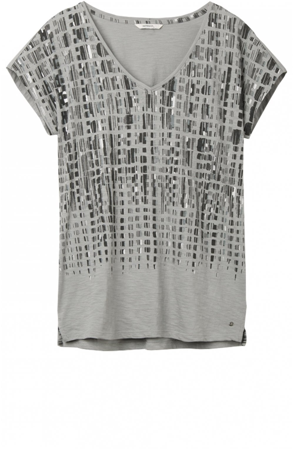 Grey Patterned Jersey T Shirt