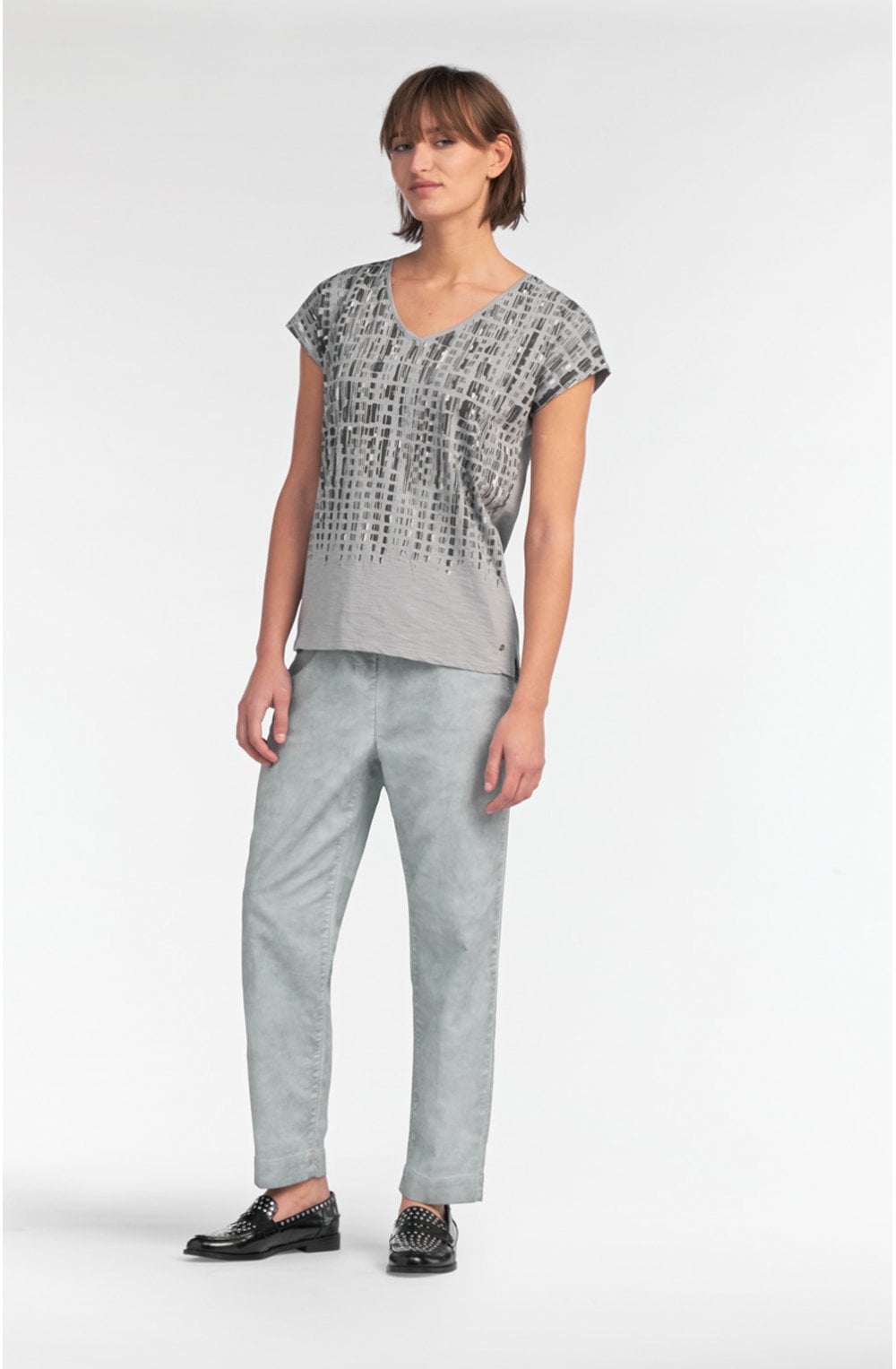 Grey Patterned Jersey T Shirt