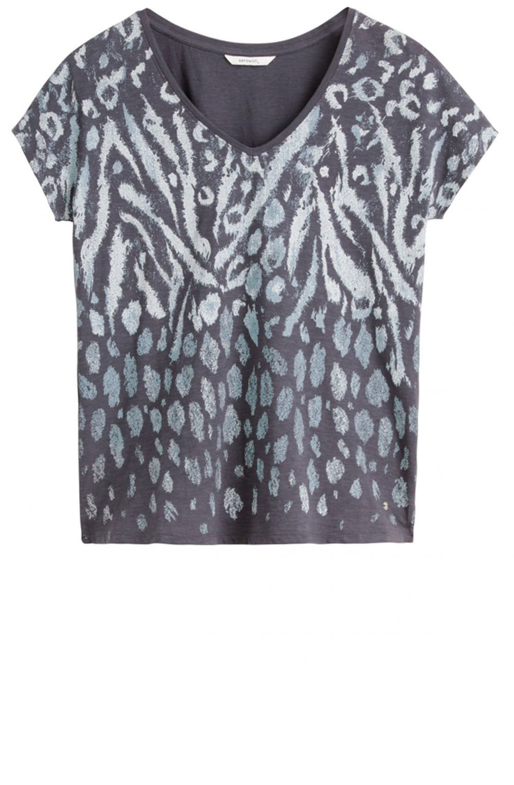 Grey Patterned T Shirt
