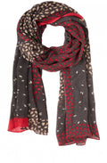Grey & Pink Patterned Scarf