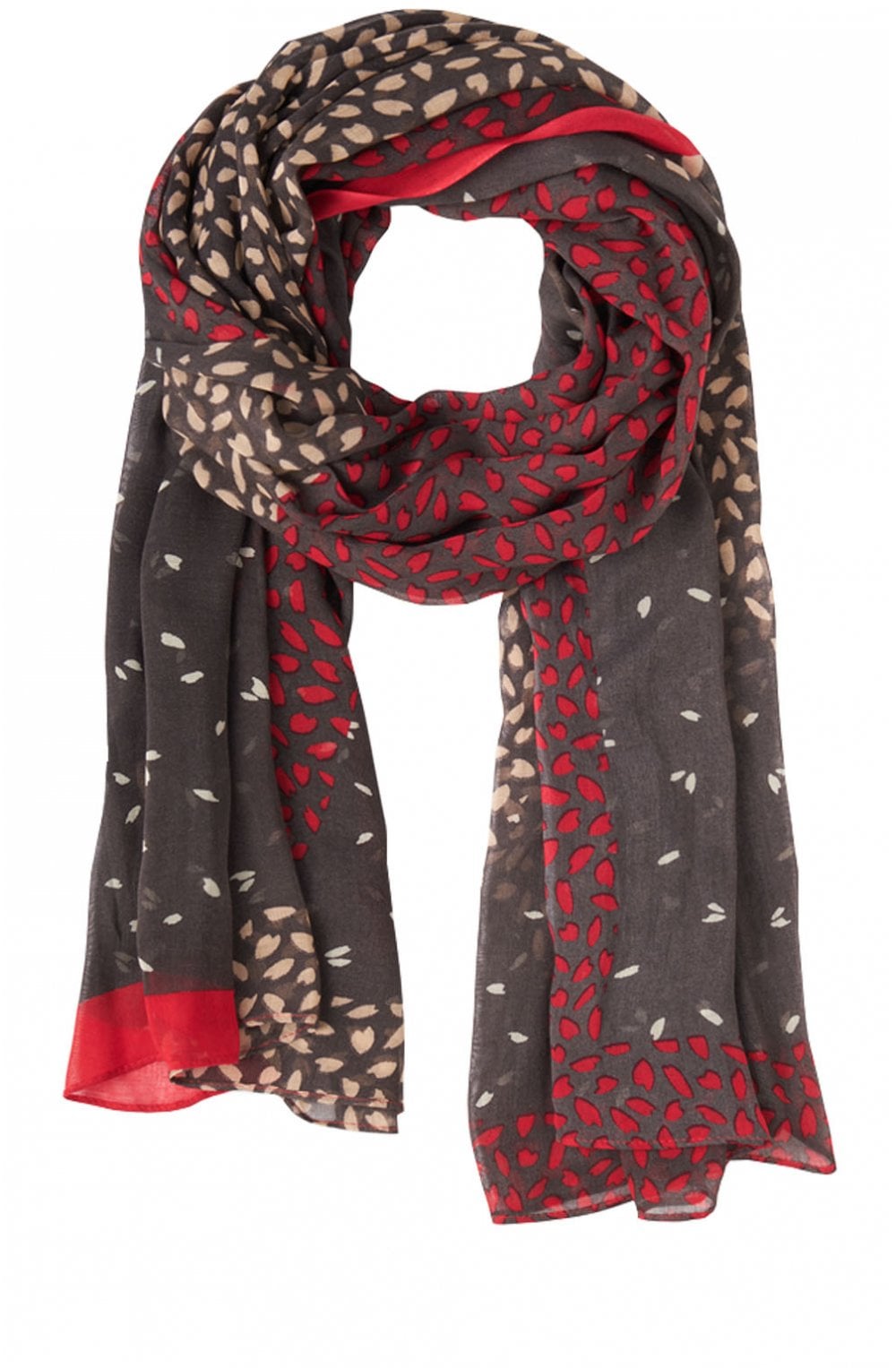 Grey & Pink Patterned Scarf