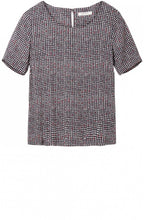 Grey Square Print Blouse