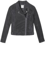 Grey Velvet Biker Jacket