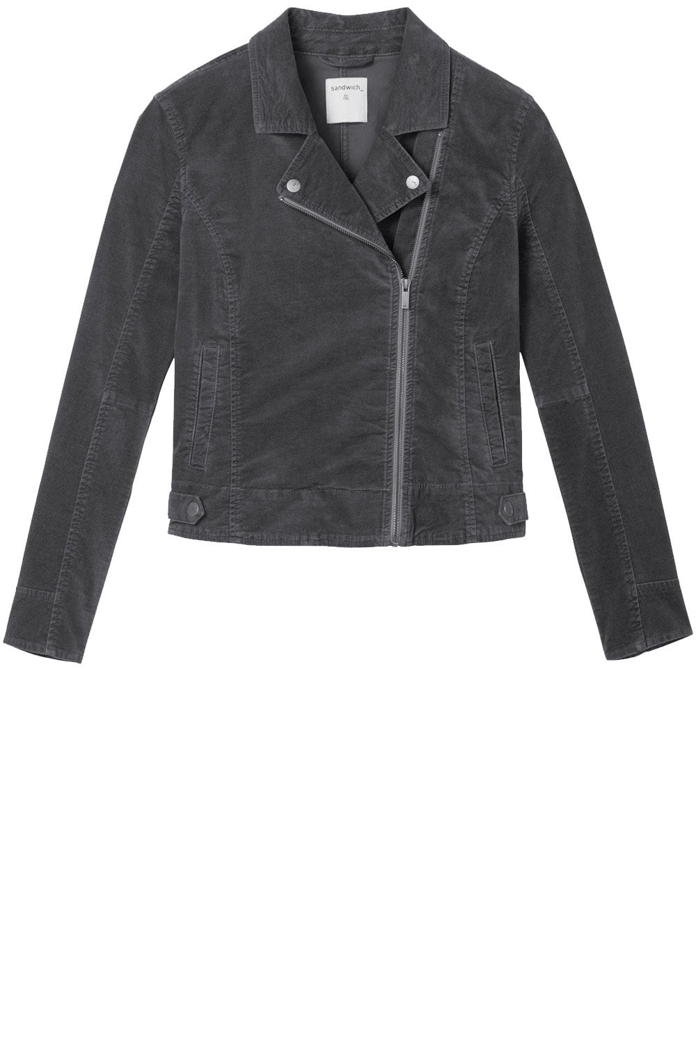 Grey Velvet Biker Jacket