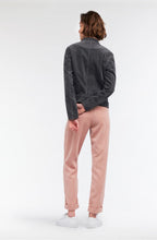 Grey Velvet Biker Jacket