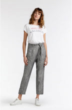High Waisted Striped Linen Trousers