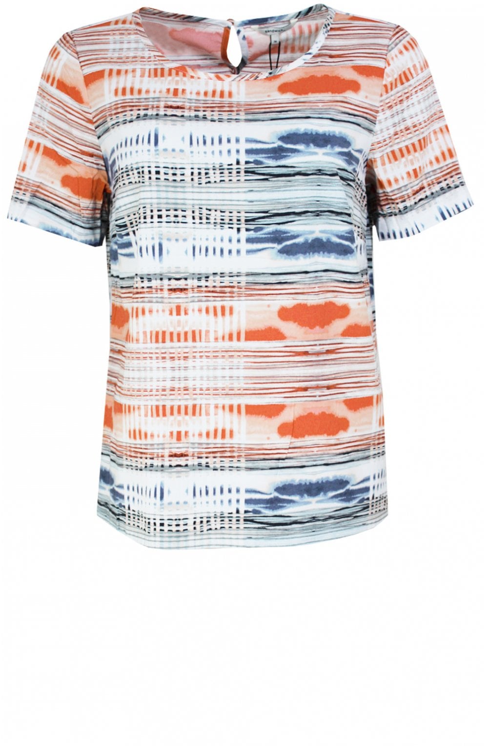 Hot Coral Patterned Blouse