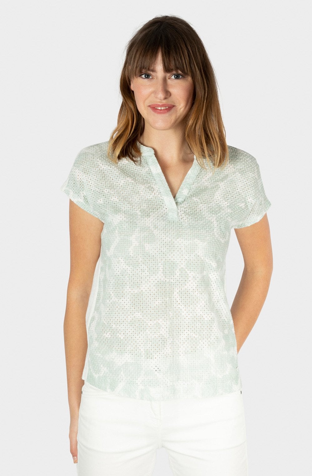 Ice Flow Fine Diamond Broderie Anglaise T Shirt