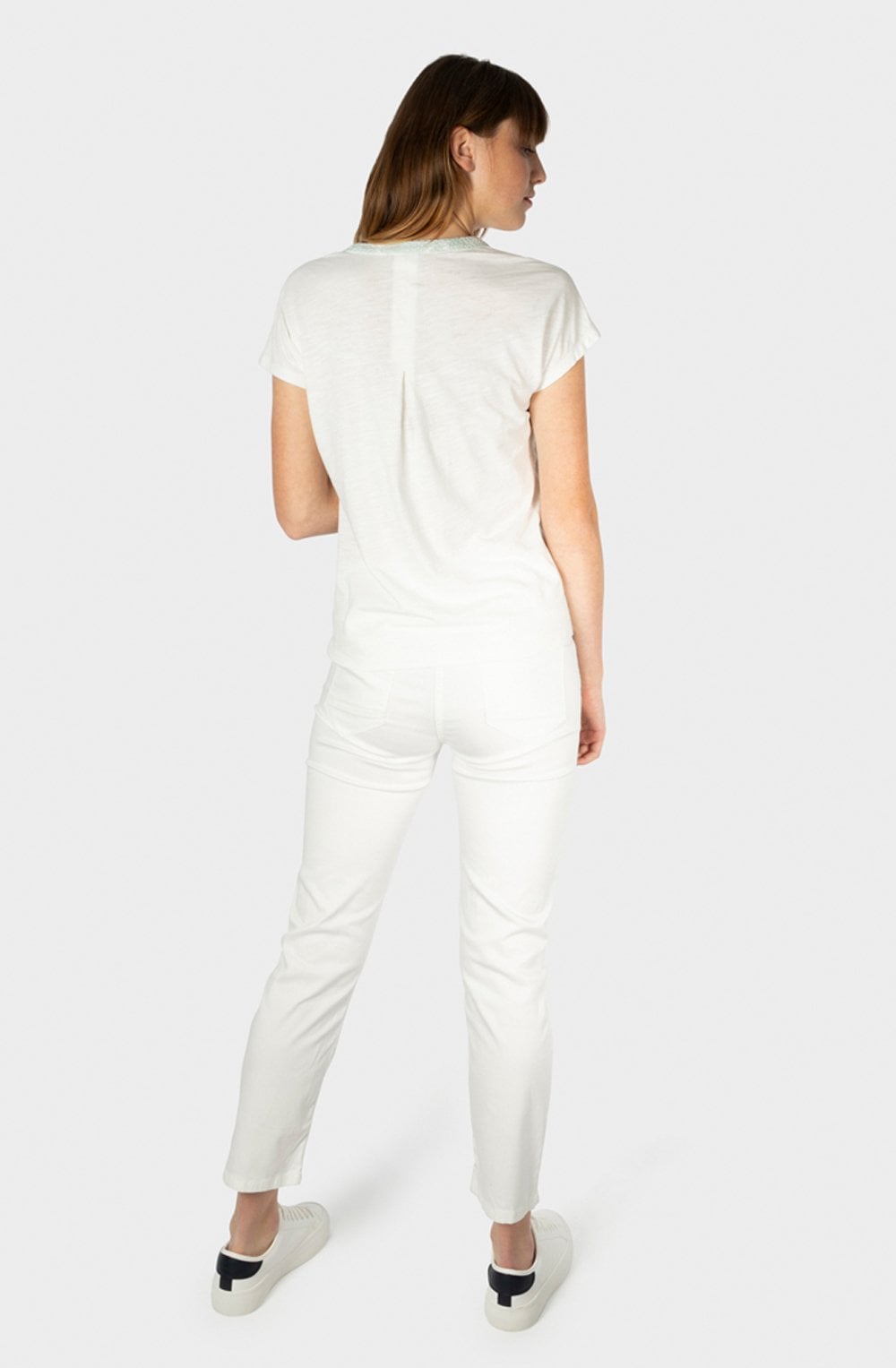 Ice Flow Fine Diamond Broderie Anglaise T Shirt