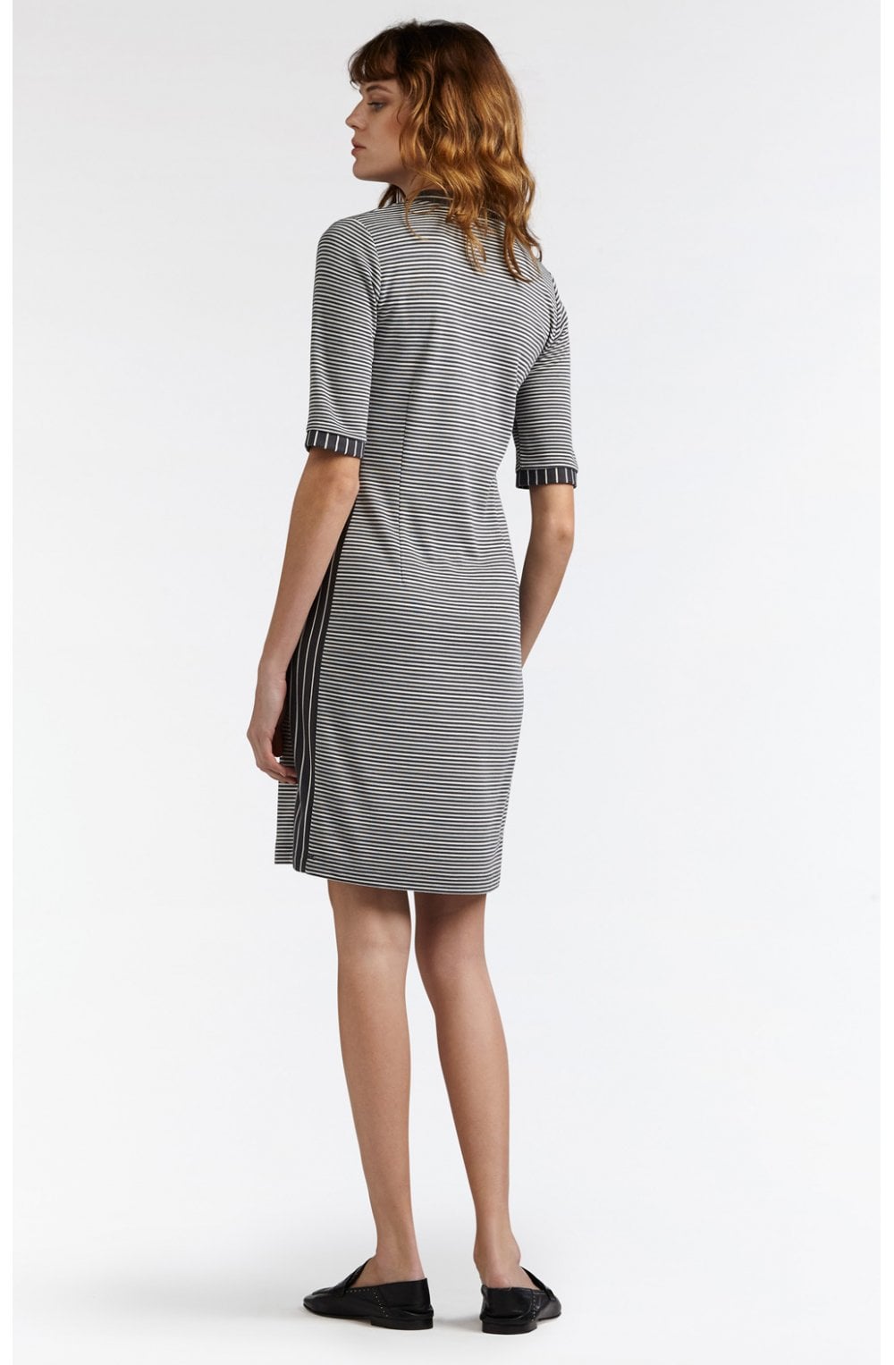 Iron Grey Striped Jersey Dress