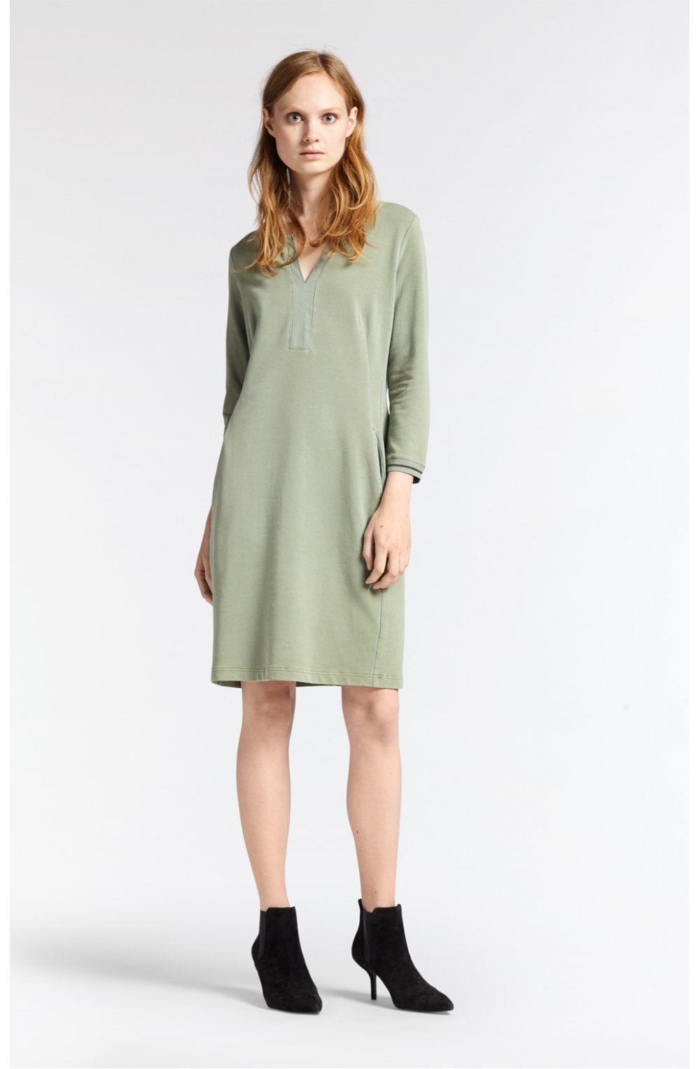 Khaki Green Jersey Dress