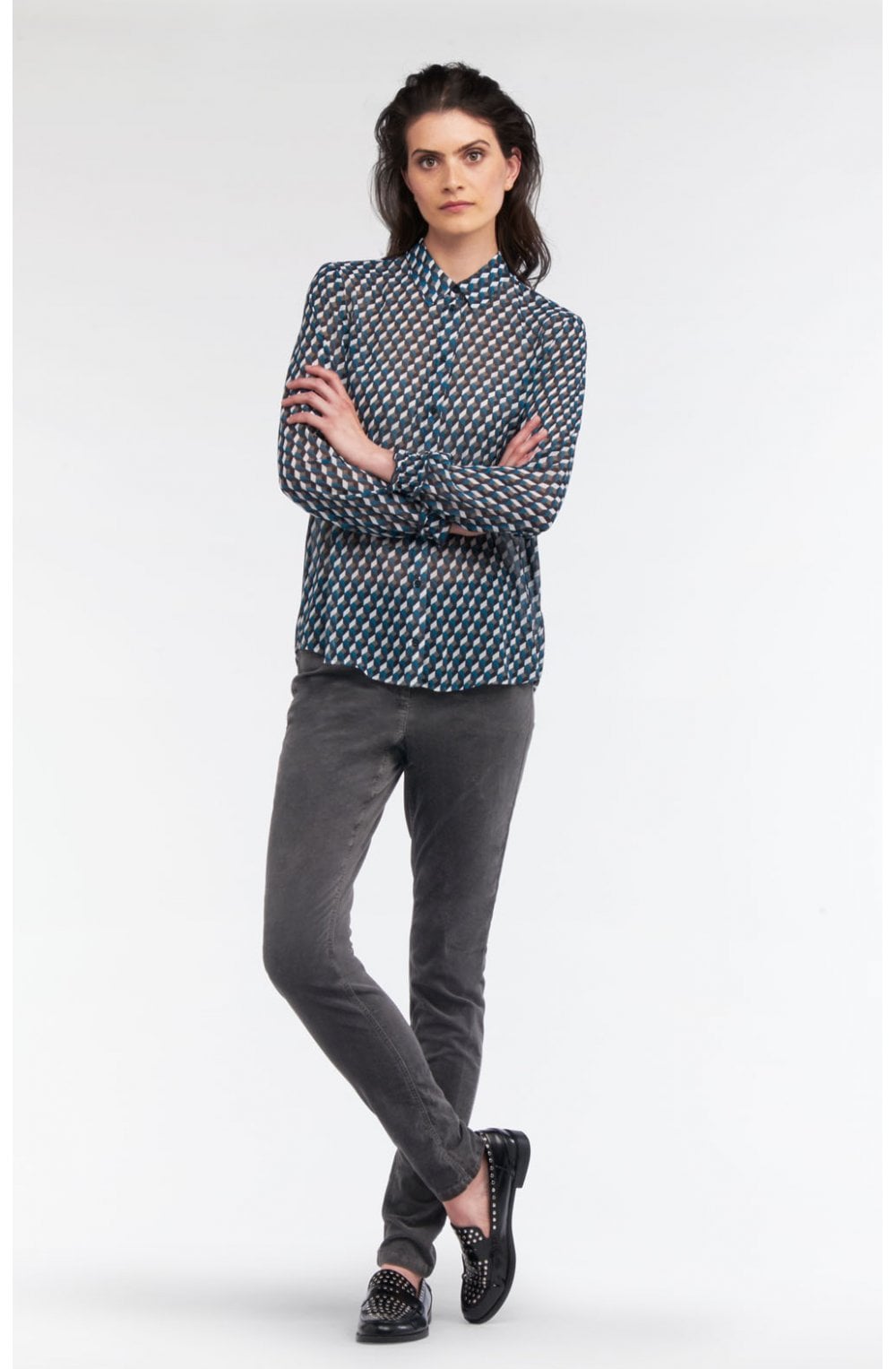 Lagoon Geometric Print Blouse