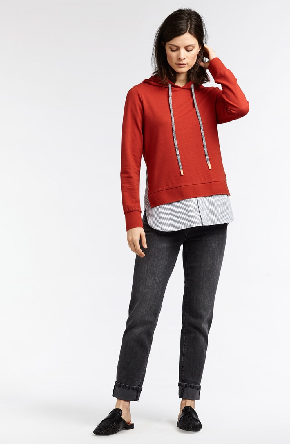 Layered Effect Hooded Sweatshirt