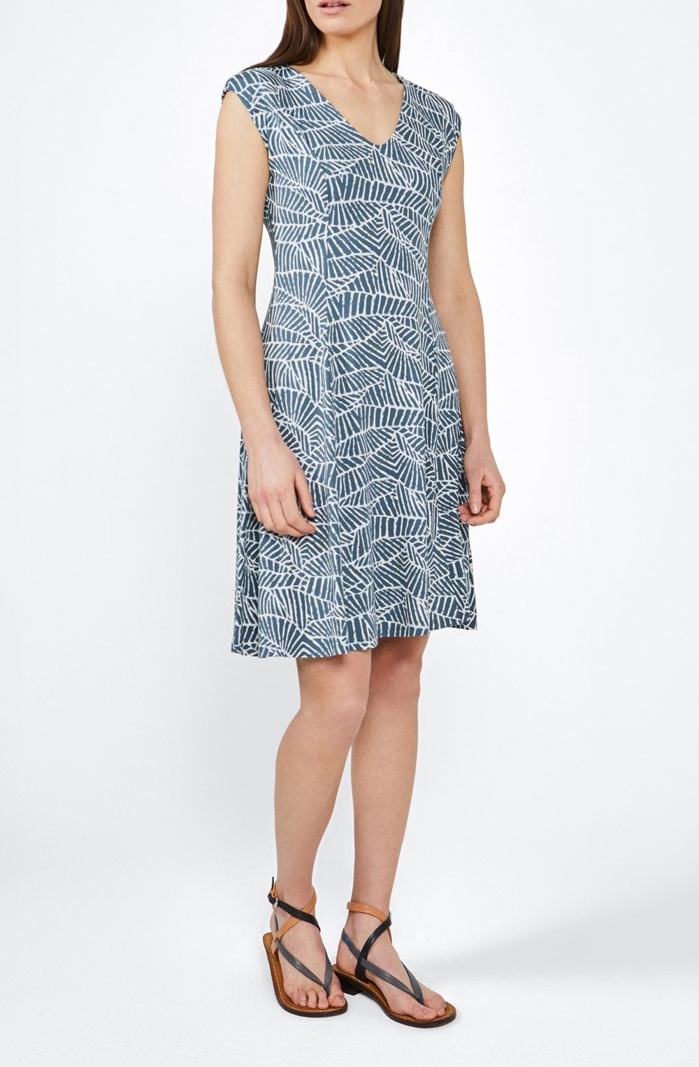 Leaf Design Jersey Dress