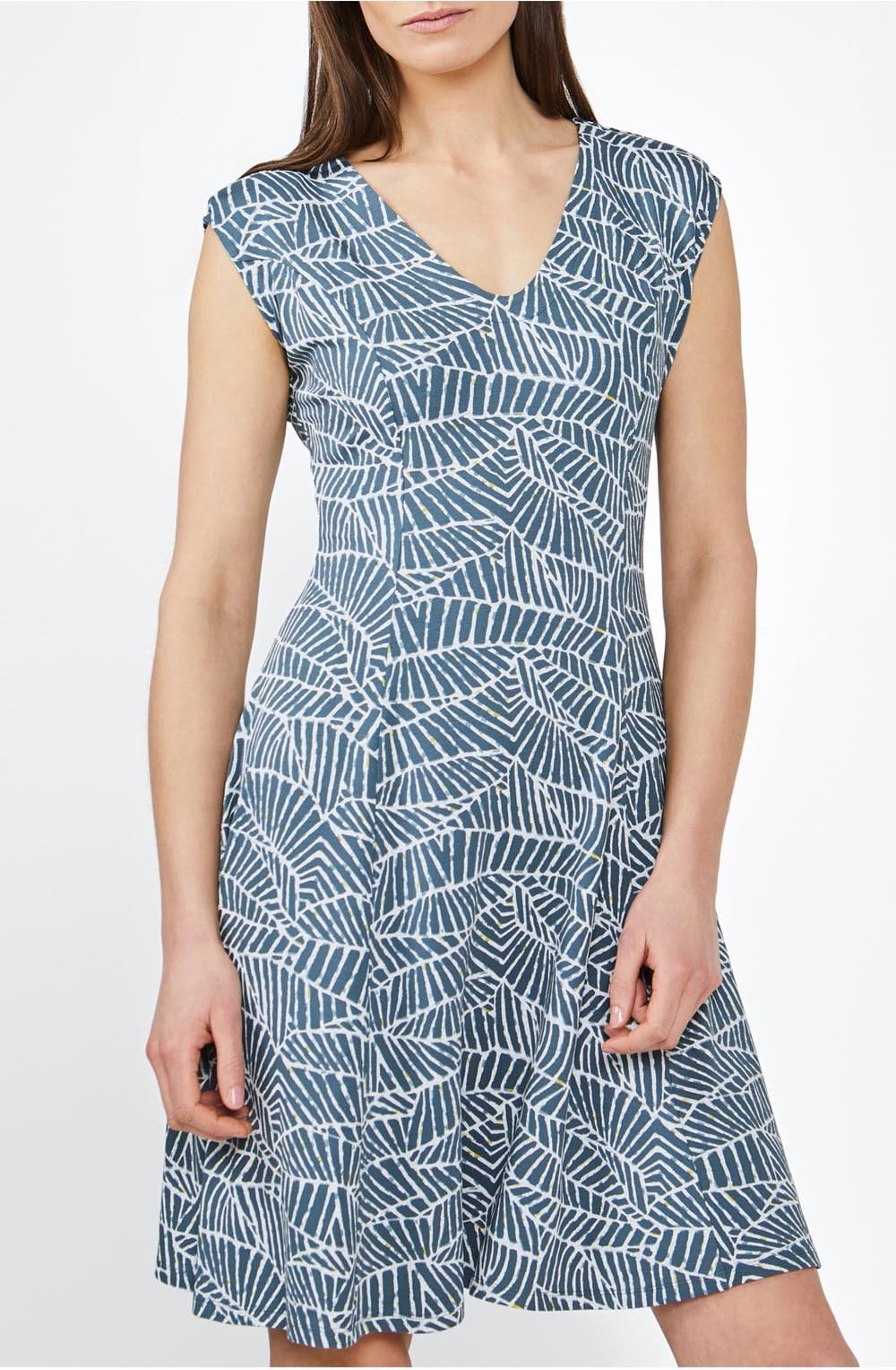 Leaf Design Jersey Dress